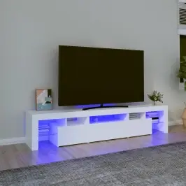 Tv Skapītis Ar Led Apgaismojumu, Balts, 200X36,5X40 Cm Vidaxl