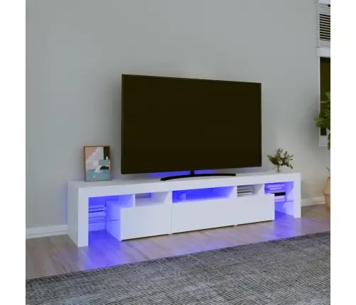 Tv Skapītis Ar Led Apgaismojumu, Balts, 200X36,5X40 Cm Vidaxl