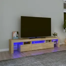 Televizoriaus Spintelė Su Led Apšvietimu, Ąžuolo, 200X36,5X40Cm