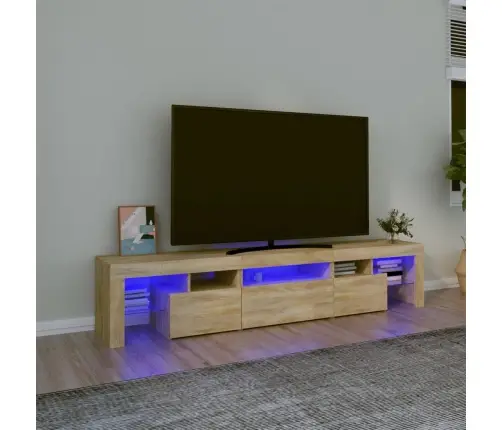 Televizoriaus Spintelė Su Led Apšvietimu, Ąžuolo, 200X36,5X40Cm