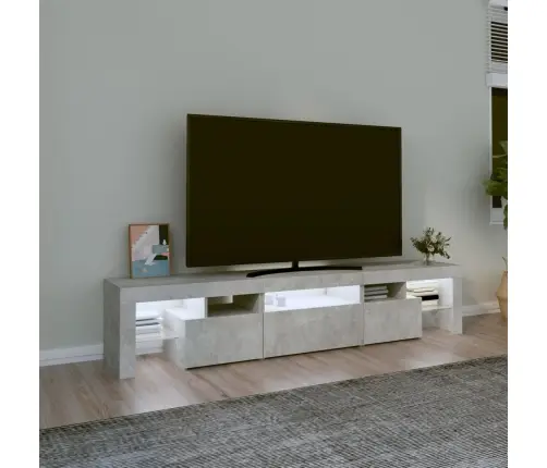 Telerialus Led-Tuledega, Betoonhall, 200X36,5X40 Cm