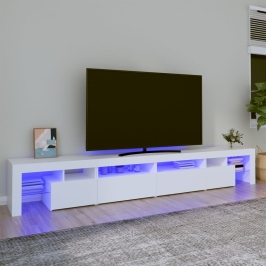 Tv Skapītis Ar Led Apgaismojumu, Balts, 260X36,5X40 Cm Vidaxl
