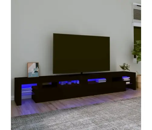 Tv Skapītis Ar Led Apgaismojumu, Melns, 260X36,5X40 Cm Vidaxl