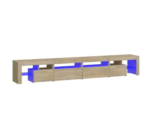 Tv Skapītis Ar Led Apgaismojumu, Ozolkoka Krāsa, 260X36,5X40 Cm Vidaxl