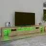 Tv Skapītis Ar Led Apgaismojumu, Ozolkoka Krāsa, 260X36,5X40 Cm Vidaxl