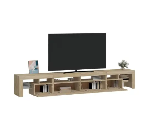 Tv Skapītis Ar Led Apgaismojumu, Ozolkoka Krāsa, 260X36,5X40 Cm Vidaxl