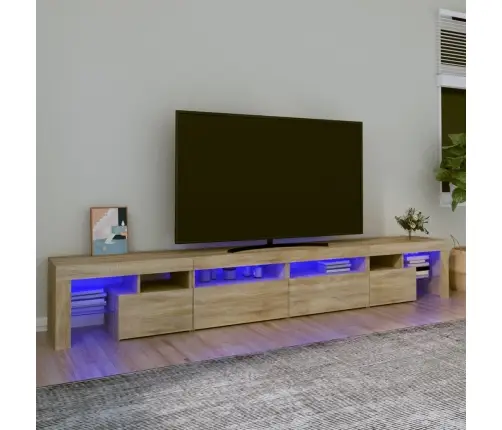 Tv Skapītis Ar Led Apgaismojumu, Ozolkoka Krāsa, 260X36,5X40 Cm Vidaxl