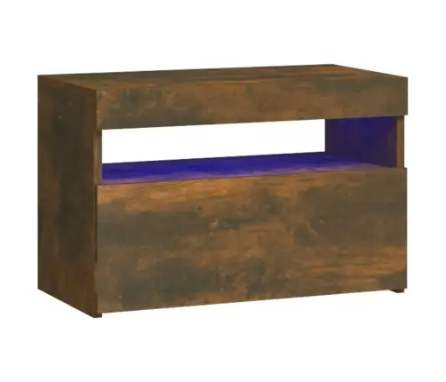 Naktsskapītis Ar Led Lampiņām, Ozolkoka Krāsa, 60X35X40 Cm Vidaxl