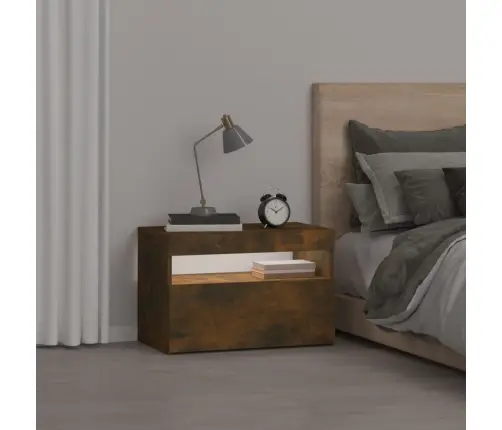 Naktsskapītis Ar Led Lampiņām, Ozolkoka Krāsa, 60X35X40 Cm Vidaxl