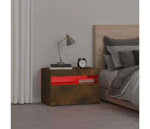 Naktsskapītis Ar Led Lampiņām, Ozolkoka Krāsa, 60X35X40 Cm Vidaxl