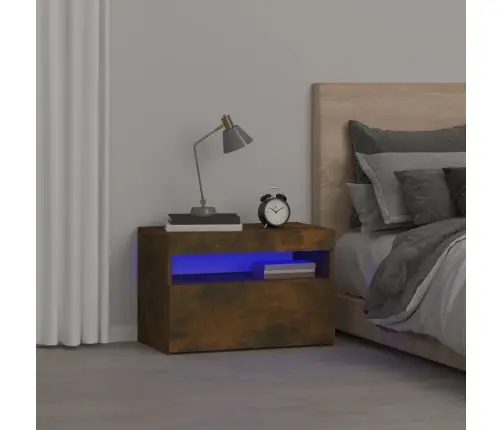 Naktsskapītis Ar Led Lampiņām, Ozolkoka Krāsa, 60X35X40 Cm Vidaxl