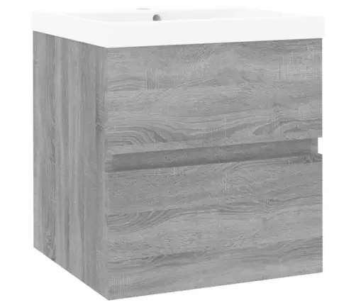 Skapītis Ar Iebūvētu Izlietni, Pelēka Ozola, Inženierijas Koks Vidaxl