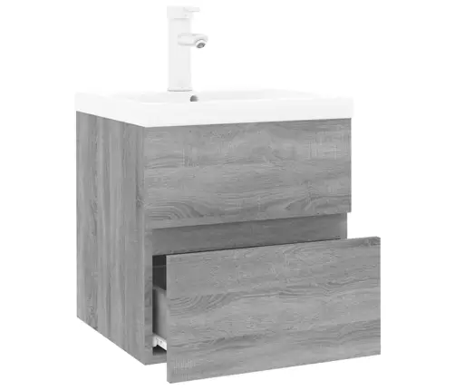 Skapītis Ar Iebūvētu Izlietni, Pelēka Ozola, Inženierijas Koks Vidaxl