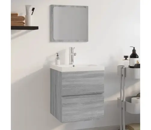 Vannasistabas Mēbeļu Komplekts, Pelēka Ozola, Inženierijas Koks Vidaxl Vannasistabas Mēbeļu Komplekts, Pelēka Ozola, Inženierijas Koks Vidaxl