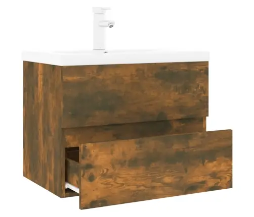 Skapītis Ar Iebūvētu Izlietni, Ozola Krāsa, Inženierijas Koks Vidaxl