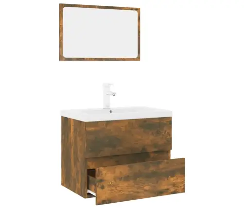 Vannasistabas Mēbeļu Komplekts, Ozola Krāsa, Inženierijas Koks Vidaxl Vannasistabas Mēbeļu Komplekts, Ozola Krāsa, Inženierijas Koks Vidaxl