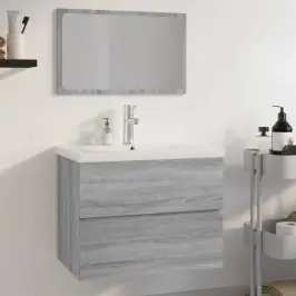 Vonios Baldų Komplektas, Pilkas Ąžuolo, Apdirbta Mediena