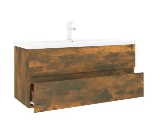 Skapītis Ar Iebūvētu Izlietni, Ozola Krāsa, Inženierijas Koks Vidaxl