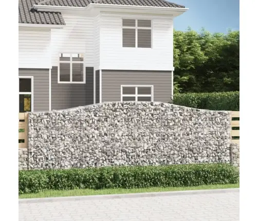 Arkveida Gabiona Grozs, 400X50X140/160 Cm, Cinkota Dzelzs Vidaxl