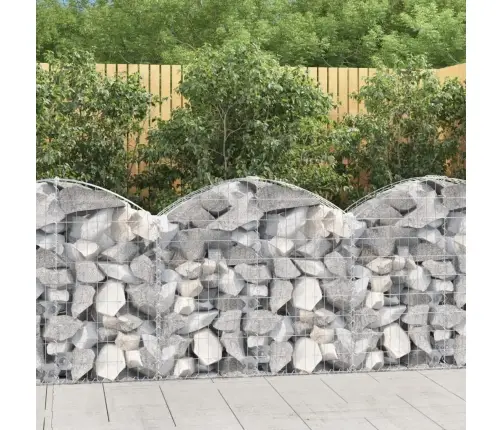 Arkveida Gabiona Grozs, 100X30X80/100 Cm, Cinkota Dzelzs Vidaxl