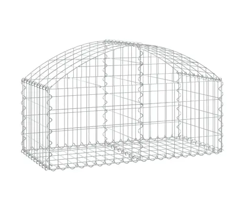 Arkveida Gabiona Grozs, 100X50X40/60 Cm, Cinkota Dzelzs Vidaxl