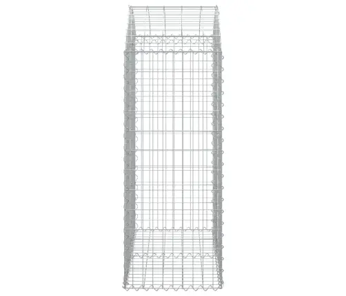 Arkveida Gabiona Grozs, 100X50X120/140 Cm, Cinkota Dzelzs Vidaxl