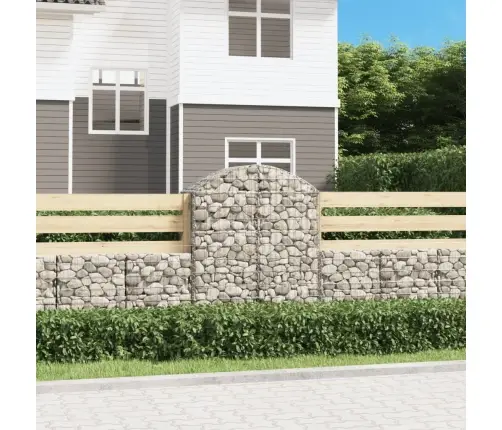 Arkveida Gabiona Grozs, 100X50X120/140 Cm, Cinkota Dzelzs Vidaxl