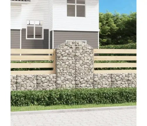 Arkveida Gabiona Grozs, 100X50X140/160 Cm, Cinkota Dzelzs Vidaxl