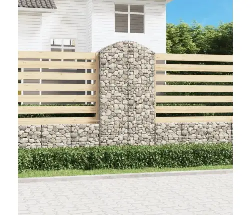 Arkveida Gabiona Grozs, 100X50X200/220 Cm, Cinkota Dzelzs Vidaxl