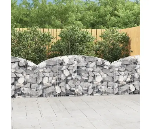 Arkveida Gabiona Grozs, 200X30X80/100 Cm, Cinkota Dzelzs Vidaxl