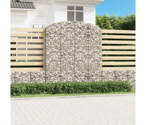 Arkveida Gabiona Grozs, 200X30X220/240 Cm, Cinkota Dzelzs Vidaxl