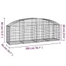 Kaarekujuline Gabioonkorv, 200X50X60/80 cm Tsingitud Raud