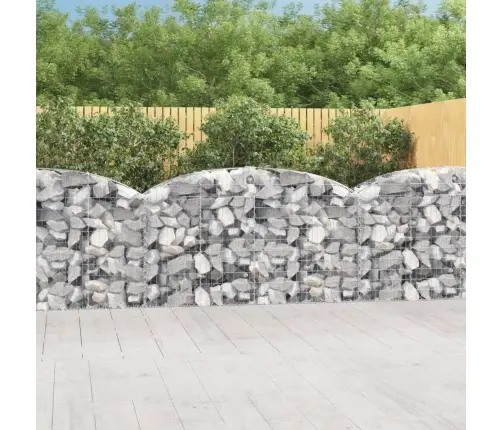 Arkveida Gabiona Grozs, 200X50X100/120 Cm, Cinkota Dzelzs Vidaxl