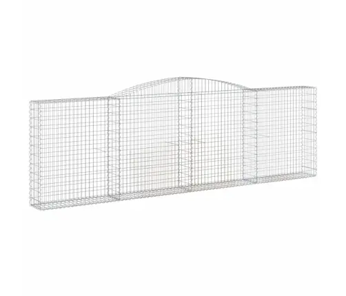 Arkveida Gabiona Grozs, 400X30X120/140 Cm, Cinkota Dzelzs Vidaxl