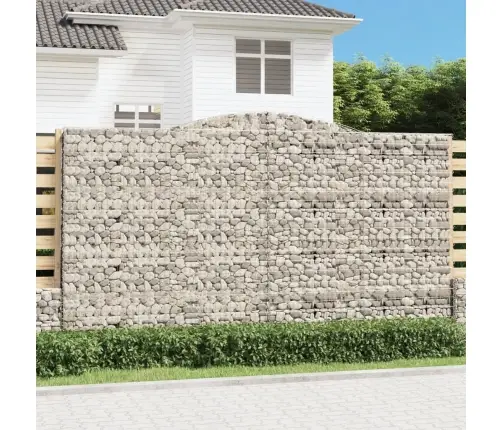 Arkveida Gabiona Grozs, 400X50X220/240 Cm, Cinkota Dzelzs Vidaxl