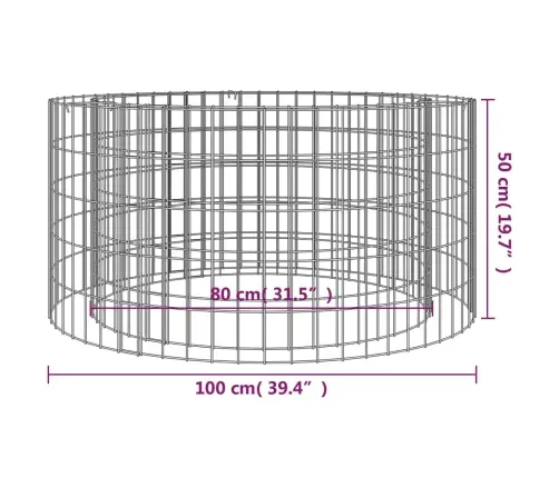 Gabioon Tulekorv, Ø 100 cm Tsingitud Raud