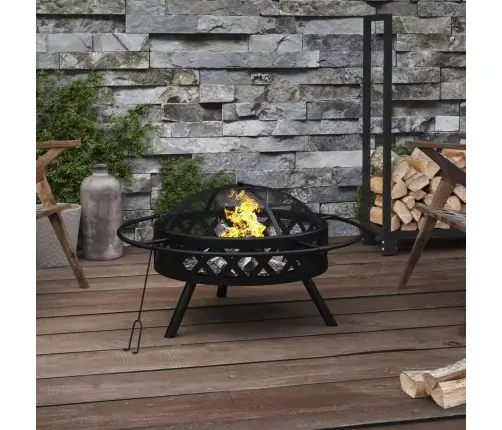 Ugunskura Trauks Ar Kruķi, 70 Cm, Xxl Izmērs, Tērauds Vidaxl