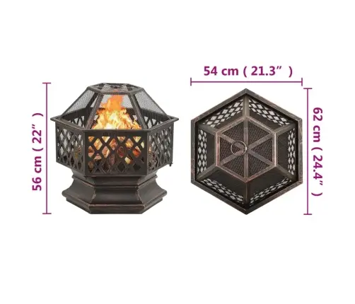 Laužavietė Su Žarstekliu, 62X54X56cm Plienas, Kaimiška, Xxl