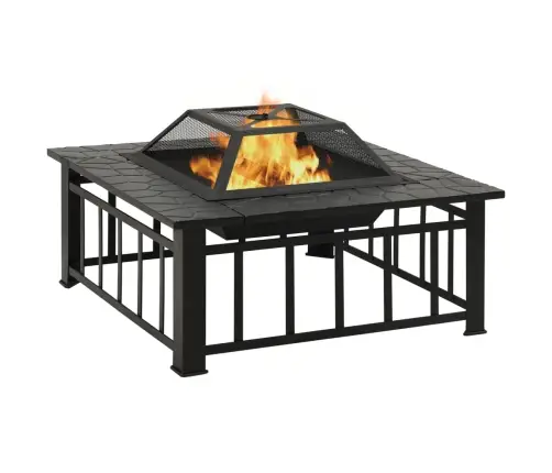 Ugunskura Trauks Ar Kruķi, 79X79X46,5 Cm, Xxl, Tērauds Vidaxl