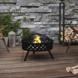Ugunskura Trauks Ar Kruķi, 58 Cm, Xxl Izmērs, Tērauds Vidaxl