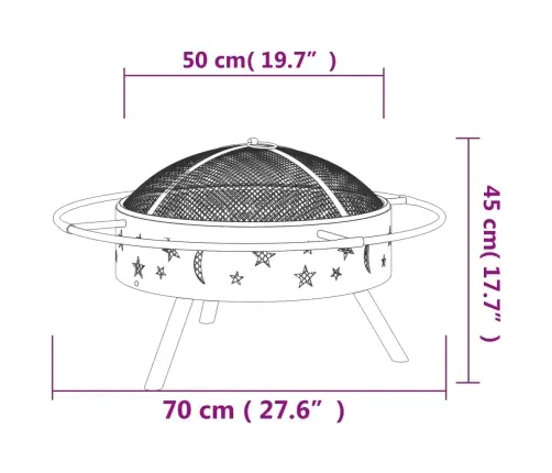 Laužavietė Su Žarstekliu, 70cm Plienas, Xxl