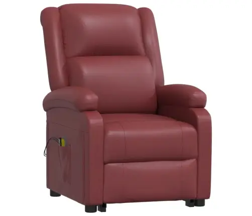 Masāžas Krēsls, Paceļams, Vīnsarkana Mākslīgā Āda Vidaxl