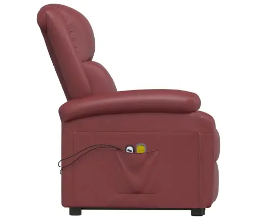 Masāžas Krēsls, Paceļams, Vīnsarkana Mākslīgā Āda Vidaxl