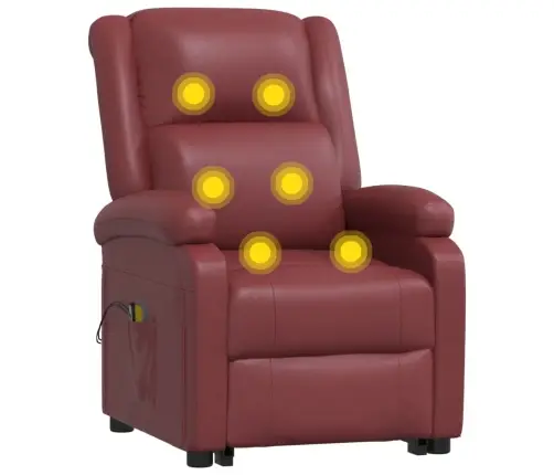 Masāžas Krēsls, Paceļams, Vīnsarkana Mākslīgā Āda Vidaxl