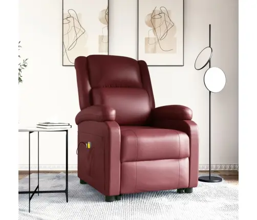 Masāžas Krēsls, Paceļams, Vīnsarkana Mākslīgā Āda Vidaxl