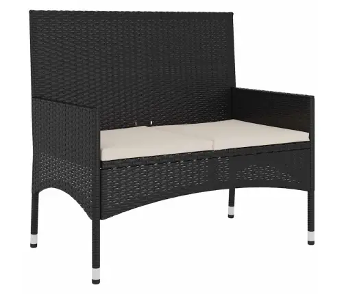 Divvietīgs Dārza Sols Ar Matračiem, Melna Pe Rotangpalma Vidaxl