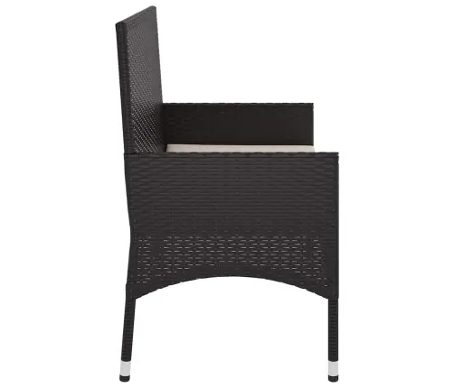 Divvietīgs Dārza Sols Ar Matračiem, Melna Pe Rotangpalma Vidaxl