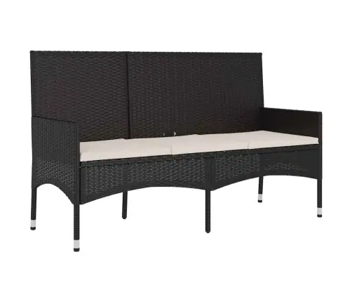 Trīsvietīgs Dārza Sols Ar Matračiem, Melna Pe Rotangpalma Vidaxl