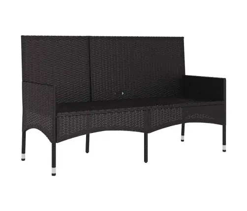 Trīsvietīgs Dārza Sols Ar Matračiem, Melna Pe Rotangpalma Vidaxl