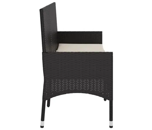 Trīsvietīgs Dārza Sols Ar Matračiem, Melna Pe Rotangpalma Vidaxl